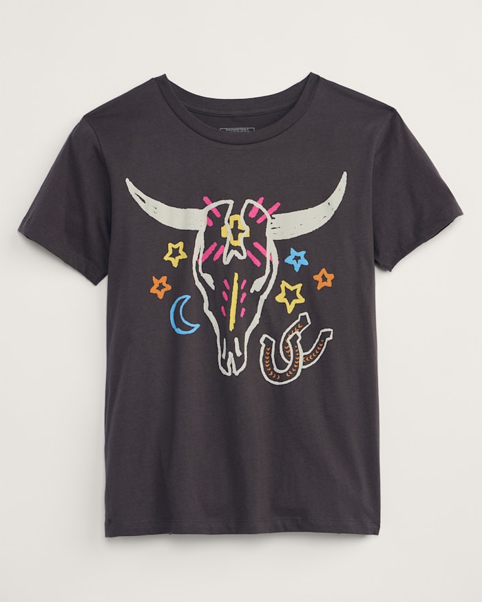 WOMEN'S WESTERN SKULL GRAPHIC TEE